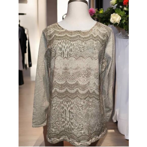 Size 3X Reba Long Sleeve Sweater With Shimmering Lurex Threads - Picture 1 of 6
